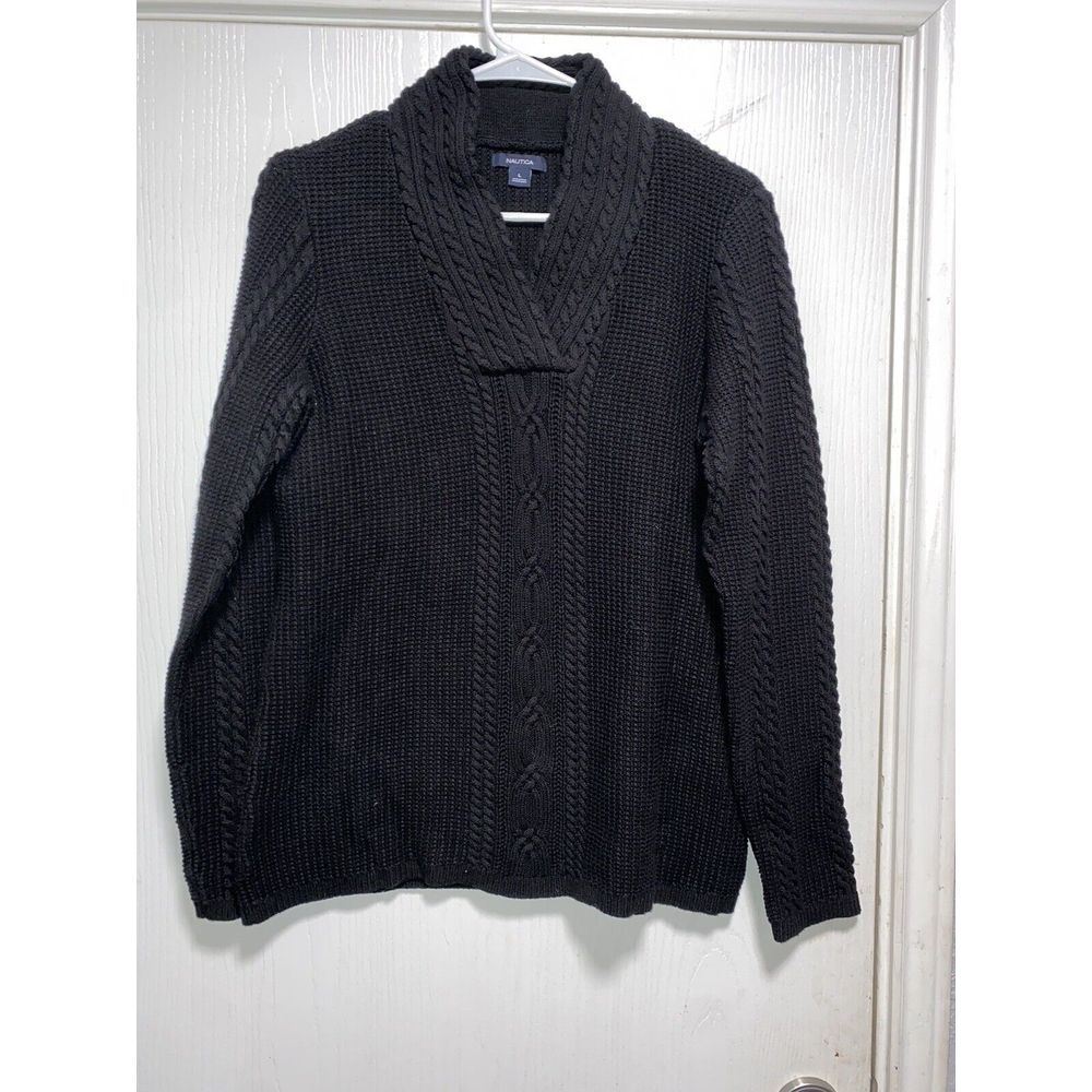 Nautica‎ Women's Shawl Collar Knit Long Sleeve Sweater Large
